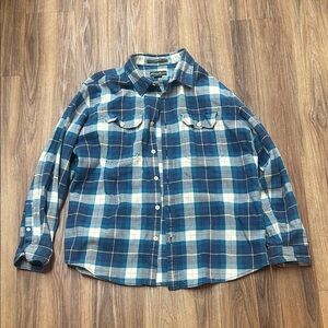 Vintage Eddie Bauer Blue and White Plaid